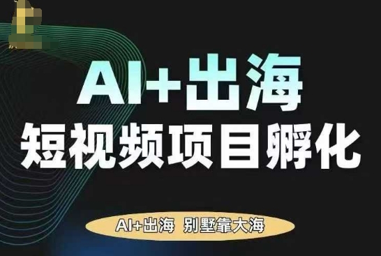 AI·TikTok AI+出海短视频项目孵化，陪你从0-1借助AI实现出海变现-黑密阁