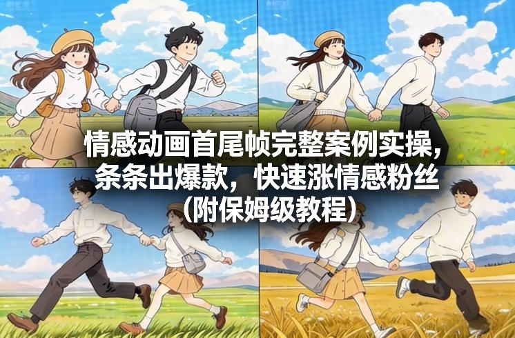 情感动画首尾帧完整案例实操，条条出爆款，快速涨情感粉丝(附保姆级教程)-黑密阁