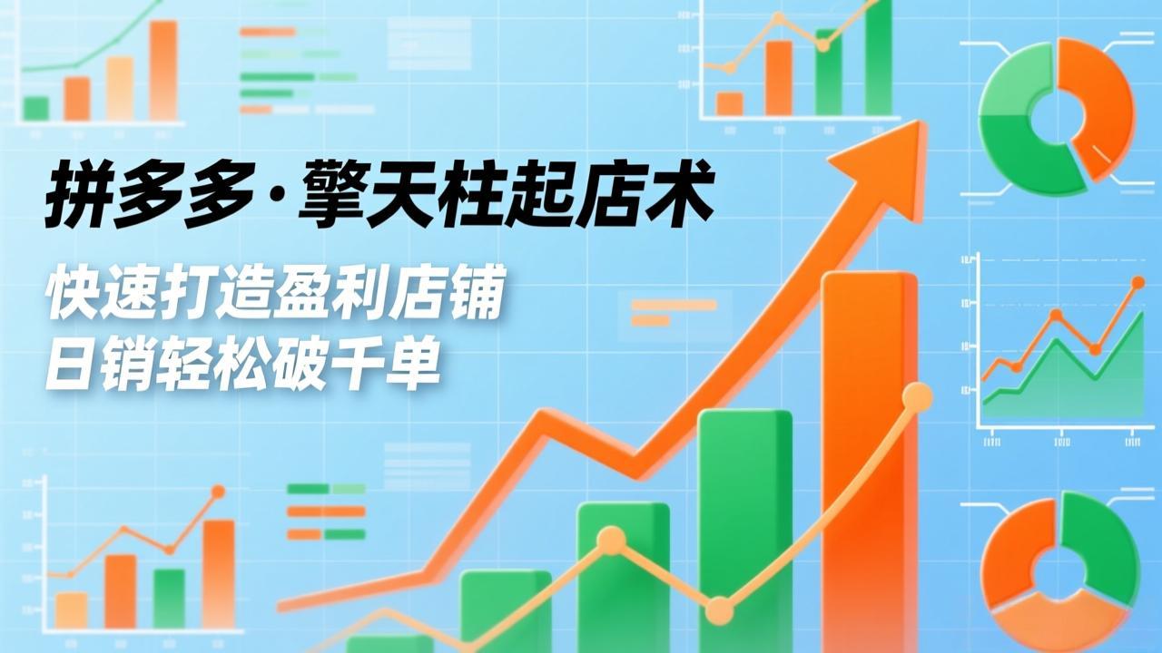 拼多多·擎天柱起店术，爆流布局、利润起飞、不断流，快速打造盈利店铺，日销轻松破千单-黑密阁