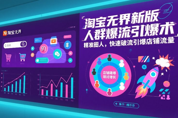 淘宝无界新版人群爆流引爆术，精准圈人，快速破流引爆店铺流量-黑密阁