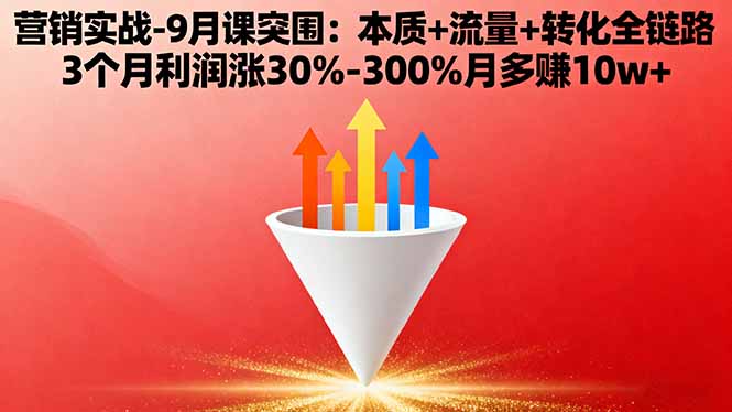 营销实战-9月突围课:本质+流量+转化全链路 3个月利润涨30%-300%月多赚10w+-黑密阁