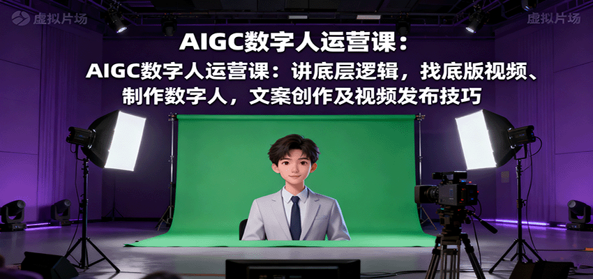 AIGC数字人运营课：讲底层逻辑，找底版视频、制作数字人，文案创作及视频发布技巧-黑密阁