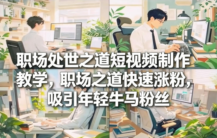 职场处世之道短视频制作教学，职场之道快速涨粉，吸引年轻牛马粉丝-黑密阁