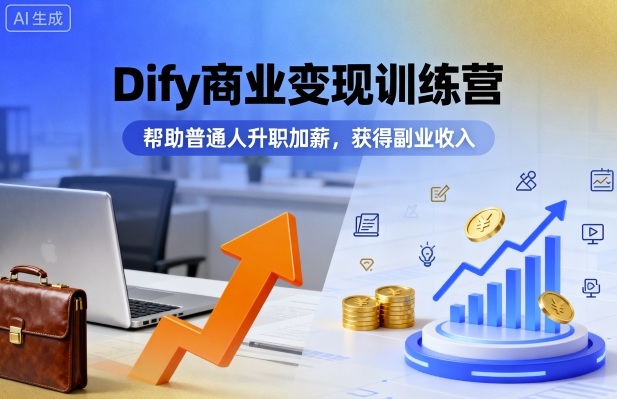Dify商业变现训练营，帮助普通人升职加薪，获得副业收入-黑密阁