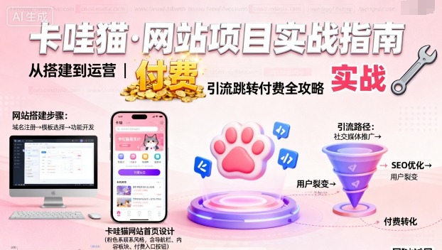 卡哇猫·网站项目，网站搭建与运营以及引流跳转付费-黑密阁
