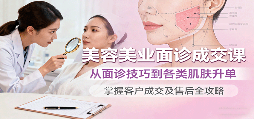 美容美业面诊成交课，从面诊技巧到各类肌肤升单，掌握客户成交及售后全攻略-黑密阁