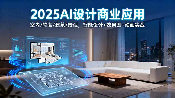 2025AI设计商业应用：室内/软装/建筑/景观，智能设计+效果图+动画实战-黑密阁