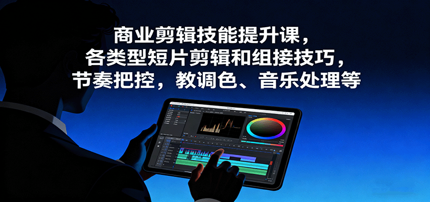 商业剪辑技能提升课，各类型短片剪辑和组接技巧，节奏把控，教调色、音乐处理等-黑密阁