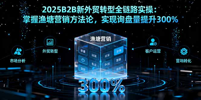 2025B2B新外贸转型全链路实操：掌握渔塘营销方法论，实现询盘量提升300%-黑密阁