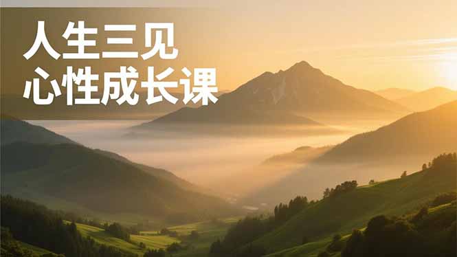 人生三见心性成长课，见天地众生自己，搞透人性安顿身心，活出清晰自我，内在富足无价-黑密阁