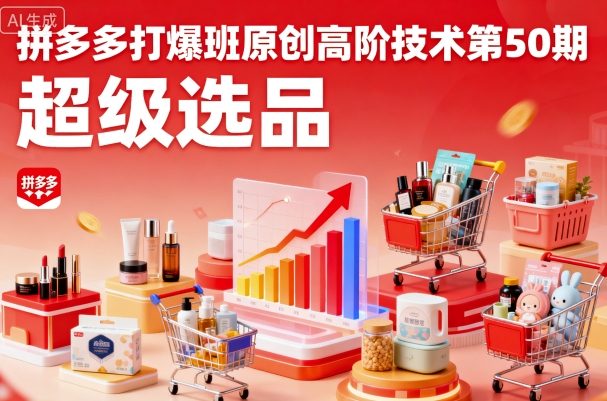 拼多多打爆班原创高阶技术第50期，超级选品-黑密阁