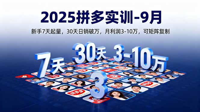 2025拼多多实训-9月：新手7天起量,30天日销破万,月利润3-10万,可矩阵复制-黑密阁