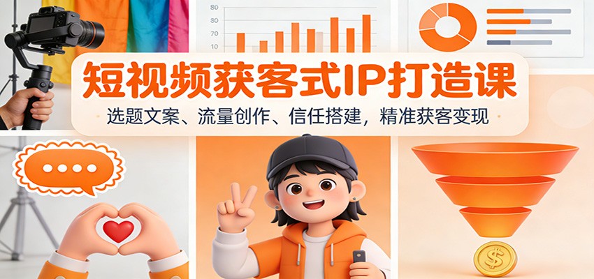 短视频获客式IP打造课：选题文案、流量创作、信任搭建，精准获客变现-黑密阁