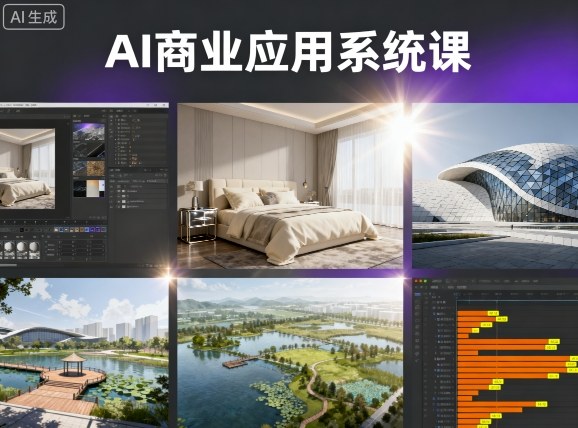 AI商业应用系统课，室内-软装-建筑-景观，智能设计+效果图+动画画实战-黑密阁
