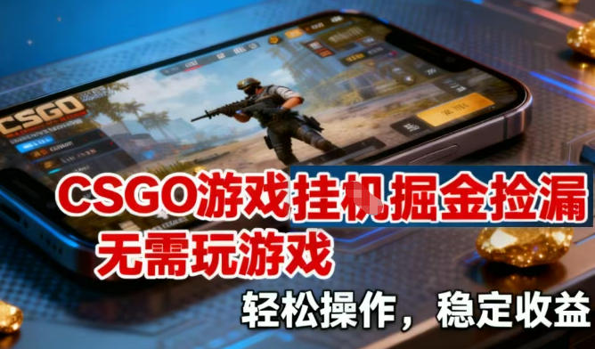 CSGO游戏挂G掘金捡漏，不需要玩游戏，操作简单，收益稳定【揭秘】-黑密阁