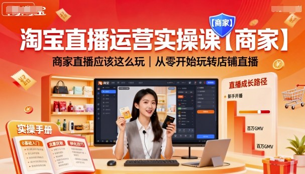 淘宝直播运营实操课【商家】，商家直播应该这么玩，从零开始玩转店铺直播-黑密阁