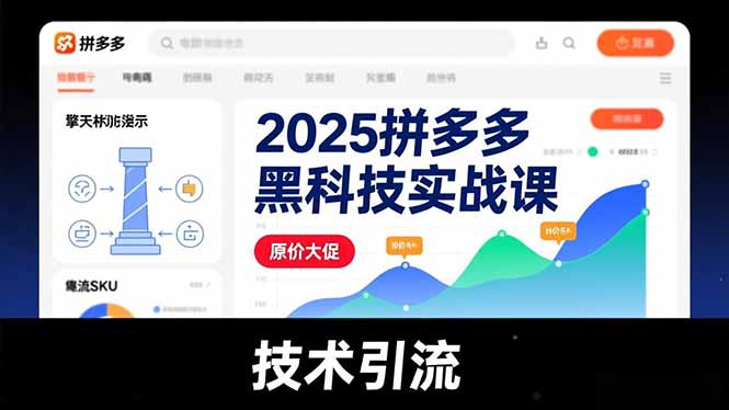 2025拼多多黑科技实战课，擎天柱玩法、爆流SKU、原价大促，技术引流，单店日销轻松破千单-黑密阁