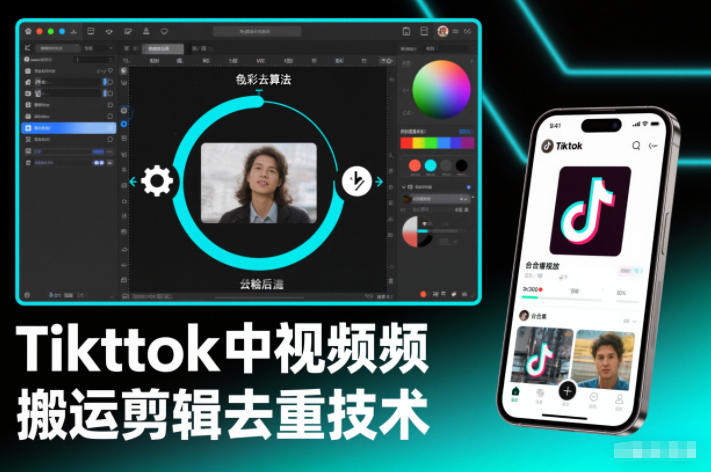 Tiktok中视频纯搬运剪辑去重技术，外来技术，自行测试-黑密阁