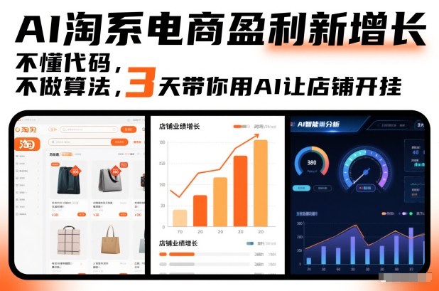 AI淘系电商盈利新增长，不懂代码，不做算法，3天带你用AI让店铺开挂-黑密阁