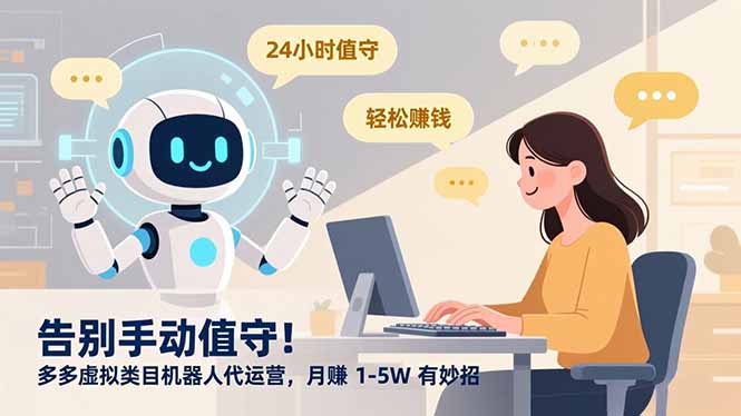 告别手动值守！多多虚拟类目机器人代运营，月赚 1-5W 有妙招-黑密阁