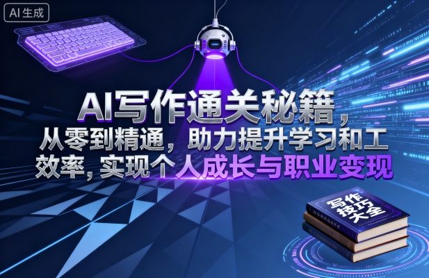 AI写作通关秘籍，从零到精通，助力提升学习和工作效率，实现个人成长与职业变现-黑密阁