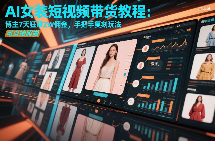 AI女装短视频带货教程：博主7天狂賺2W佣金，手把手复刻玩法，可直接照搬-黑密阁