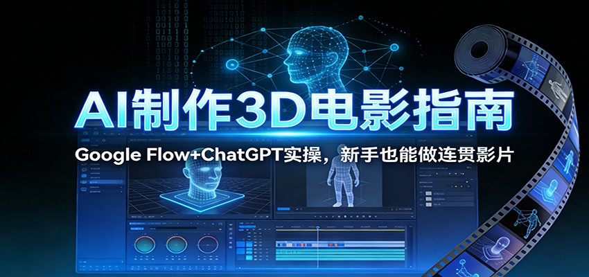 AI制作3D电影指南：Google Flow+ChatGPT实操，新手也能做连贯影片-黑密阁