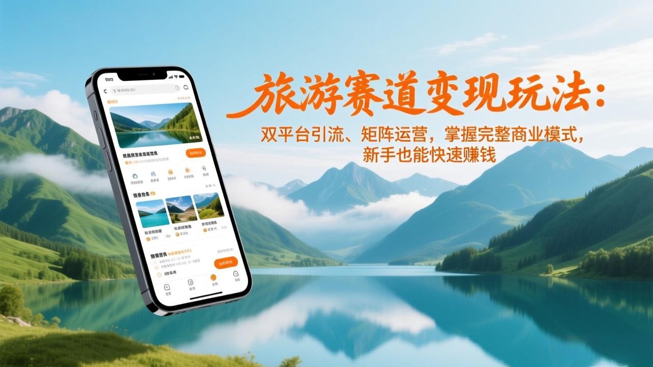 旅游赛道变现玩法：双平台引流、矩阵运营，掌握完整商业模式，新手也能快速赚钱-黑密阁