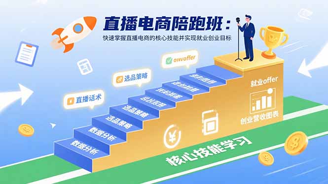 直播电商陪跑班：快速掌握直播电商的核心技能并实现就业/创业目标-黑密阁