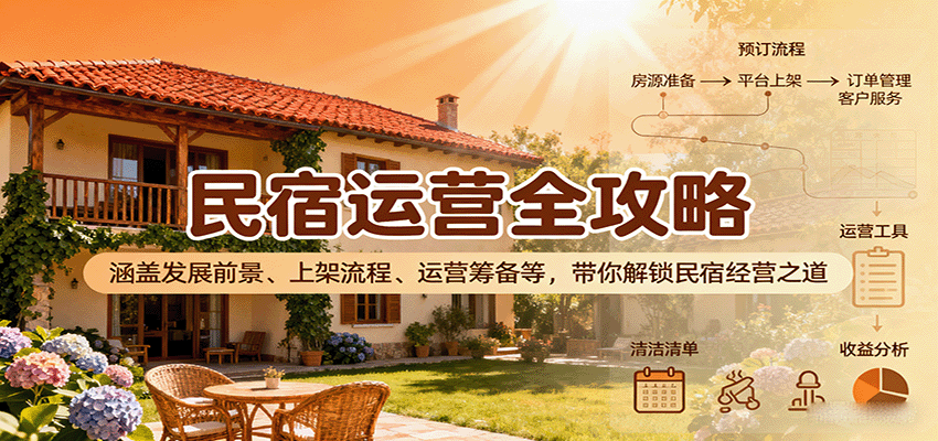 民宿运营全攻略：涵盖发展前景、上架流程、运营筹备等，带你解锁民宿经营之道-黑密阁