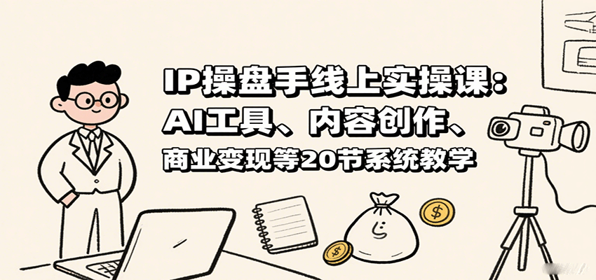 IP操盘手线上实操课：AI工具、内容创作、商业变现等20节系统教学-黑密阁