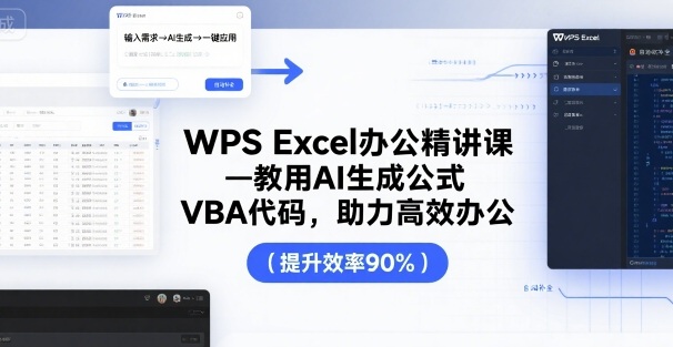 WPS Excel办公精讲课,教用 AI 生成公式,VBA 代码,助力高效办公-黑密阁