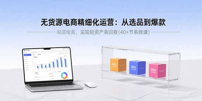 无货源电商精细化运营：从选品到爆款，实现轻资产高回报(40+节系统课-黑密阁