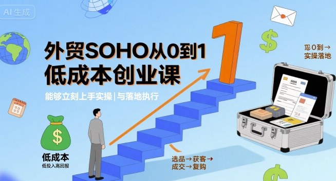 外贸SOHO从0到1低成本创业课，能够立刻上手实操与落地执行-黑密阁