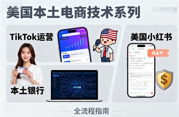 美国本土电商技术,Tiktok 运营篇+美国小红书篇+本土银行篇-黑密阁